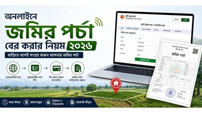 অনলাইনে জমির পর্চা বের করার নিয়ম