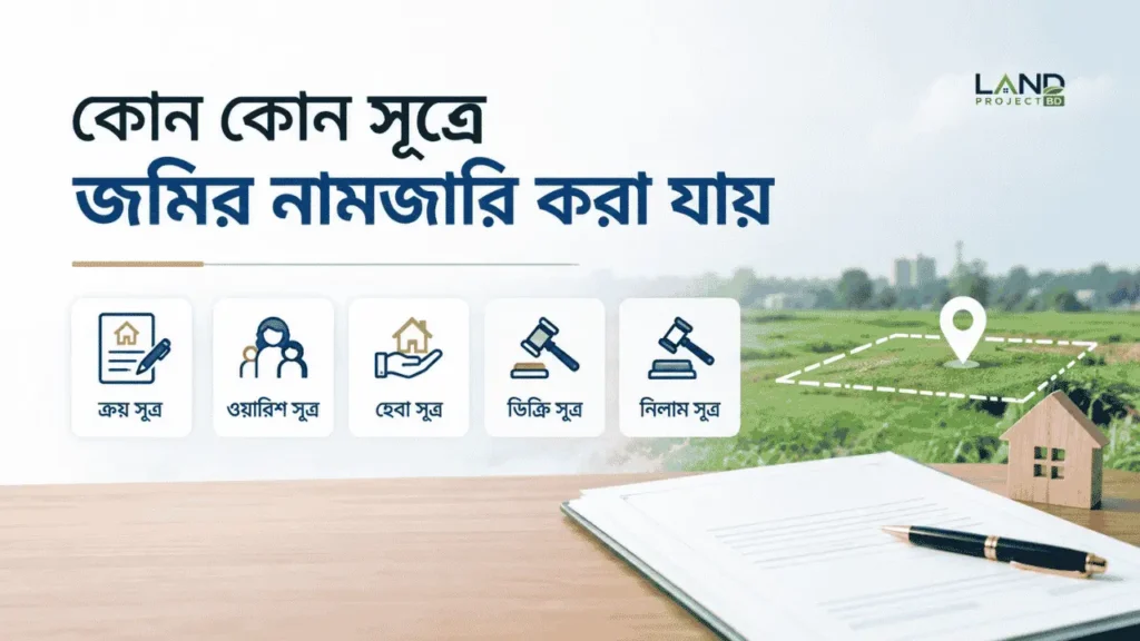 নামজারি আবেদনের সময় মালিকানার পাঁচ ধরনের সূত্র